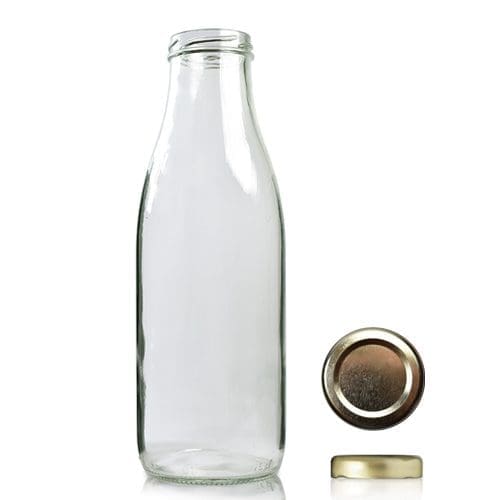 750ml Clear Glass Juice Bottle & Twist Off Cap