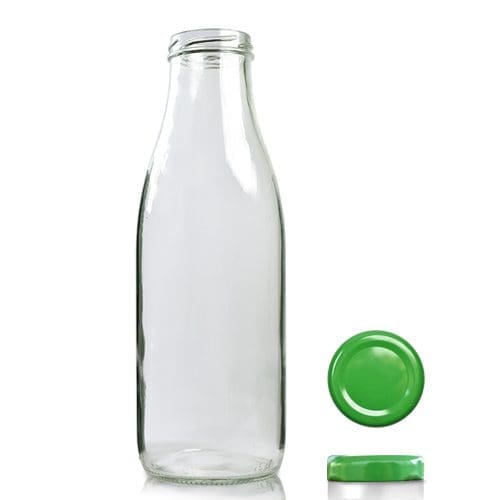 750ml Clear Glass Juice Bottle & Twist Off Cap