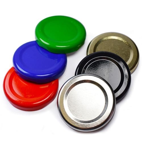 Coloured metal lids
