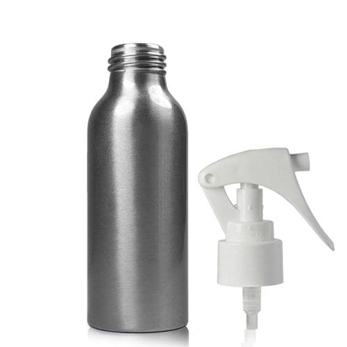 100ML Aluminium Bottle w white mini trigger