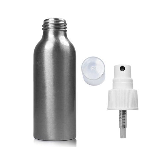 100ML Aluminium Bottle w white spray