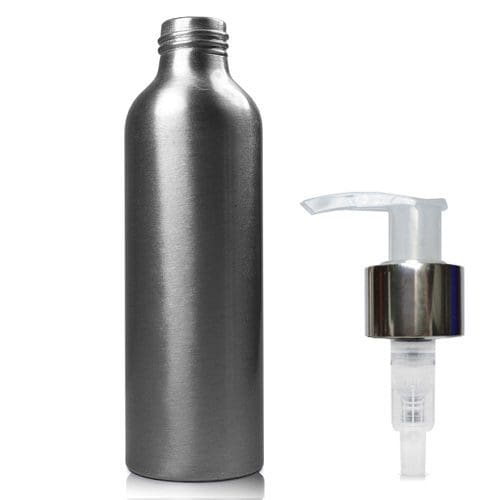 150ML Aluminium Bottle w nat silver pump
