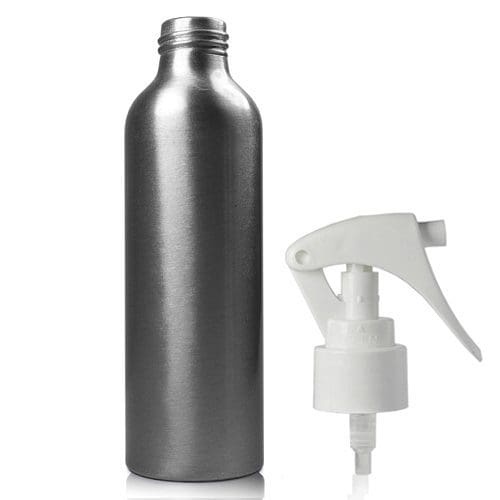 150ML Aluminium Bottle w white mini trigger