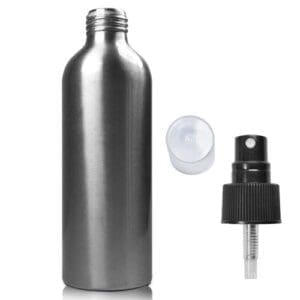 200ML Aluminium Bottle w black spray