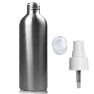 200ML Aluminium Bottle w white smooth spray