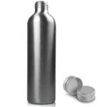 250ml Brushed Aluminium Bottle With Metal Cap