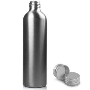 250ml Brushed Aluminium Bottle With Metal Cap