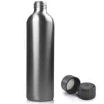 250ml Brushed Aluminium Bottle With Plastic Cap