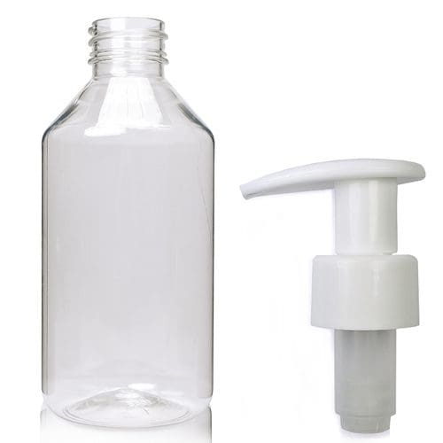 250ml Clear PET Plastic Pharma Veral Bottle W PUMP CAP28PWFH183