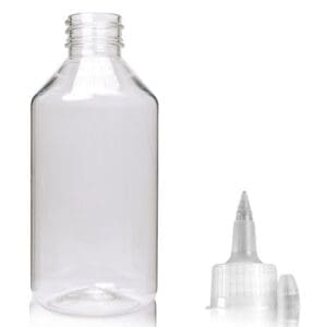250ml Clear plastic bottles w spout