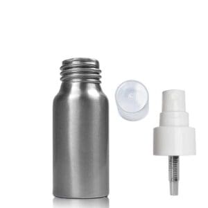 30ML Aluminium Bottle w white smooth spray