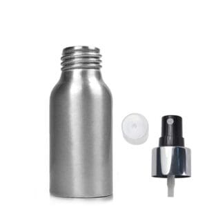 50ML Aluminium Bottle w silver spray