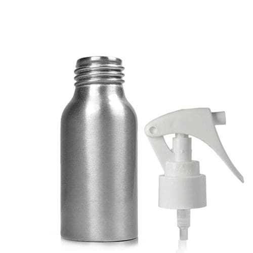 50ML Aluminium Bottle w white mini trigger