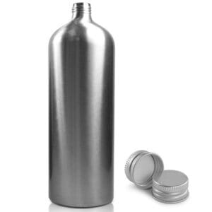 1 Litre Brushed Aluminium Bottle With Aluminium Cap