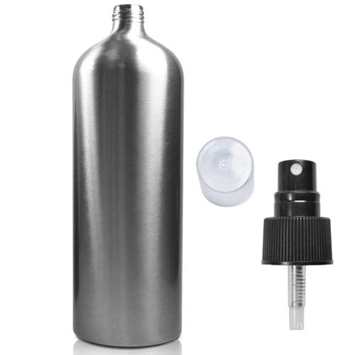 1 Litre Brushed Aluminium Bottle With Atomiser Spray