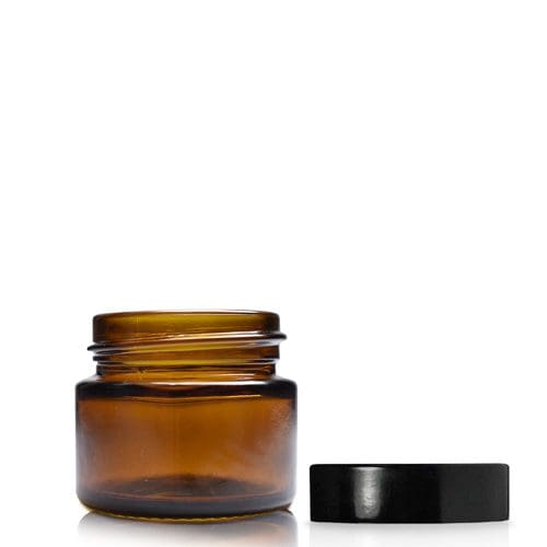 15ml Amber Glass Jar With Black Lid