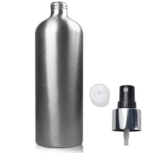 500ml Brushed Aluminium Bottle With Glossy Atomiser