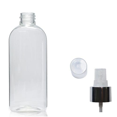 200ml Clear PET Oval Bottle With Spray
