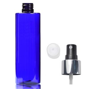 250ml Cobalt Blue PET Plastic Bottle With Spray