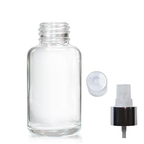 50ml Glass Boston Round Premium Spray Bottle