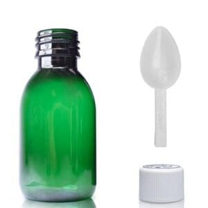 100ml Green PET Sirop Bottle With Child Resistant Cap