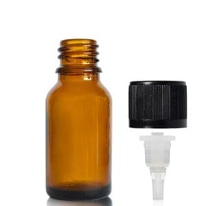 15ml Amber Glass Dropper Bottle With Child Resistant Dropper