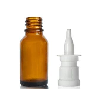 15ml Amber Glass Dropper Bottle With Nasal Spray