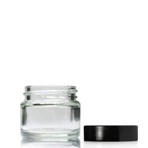 15ml Clear Glass Cosmetic Jar With Black Urea Cap