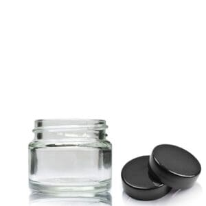 15ml Clear Glass Cosmetic Jar With Screw Cap