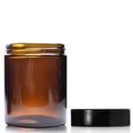 180ml Amber Glass Cosmetic Jar With Black Urea Cap