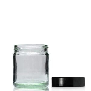 30ml Clear Glass Cosmetic Jar With Black Urea Cap