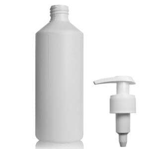 500ml white HDPE Bottle with white pump CAP28PW237
