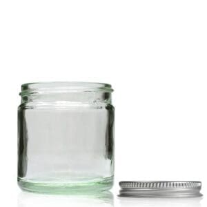60ml Clear Glass Cosmetic Jar With Aluminium Cap