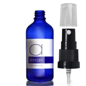 100ml Blue Glass Skincare Bottle With Atomiser Spray