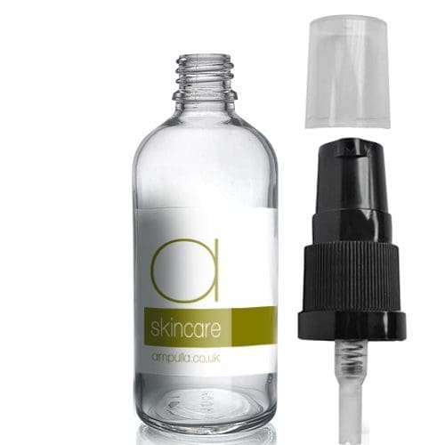 100ml Clear Glass Skincare Bottle With Lotion Pump