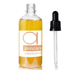 100ml Clear Glass Skincare Bottle With Glass Pipette