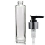 100ml Luxury Glass Cosmetic Bottle With Luxury Silver Lotion Pump