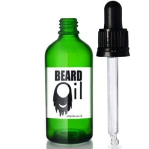 100ml Green glass dropper with te pipette and label