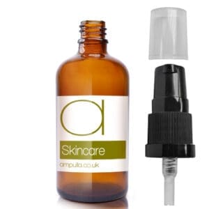 Amber Glass Dropper Skincare Bottle with black pump
