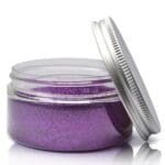 100ml plastic glitter jar with aluminium lid