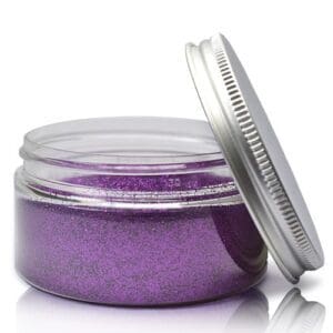 100ml plastic glitter jar with aluminium lid