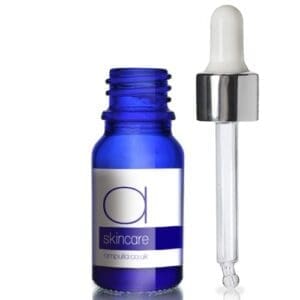 10ml Blue Glass Skincare Bottle With Luxury Pipette With Wiper