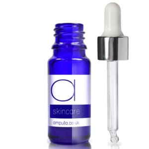 10ml Blue Glass Skincare Bottle With Luxury Pipette