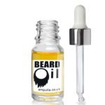 10ml Clear Glass Beard Oil Bottle With White/Sil Pipette & Wiper