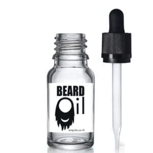10ml Clear Beard Oil Bottle Child Resistant Pipette With Wiper