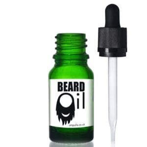 10ml Green glass dropper bottle with pipette and label