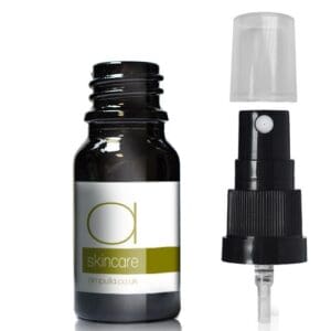 10ml Black Glass Skincare Bottle With Atomiser