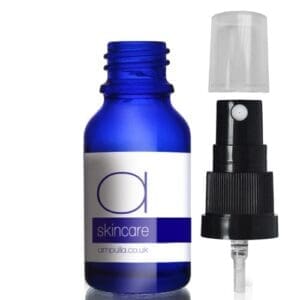 15ml Blue Glass Skincare Bottle With Atomiser Spray