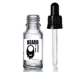 15ml Clear Beard Oil Bottle With Pipette With Wiper
