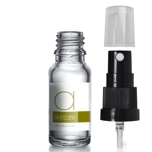 15ml Clear Glass Skincare Bottle With Atomiser